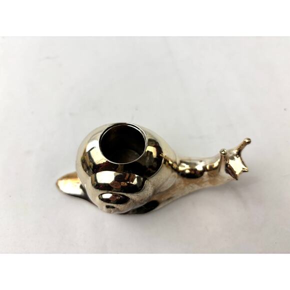 Mid-Century Modern Gold Tone Snail Candle Holder Vintage Decor MCM - Picture 9 of 11